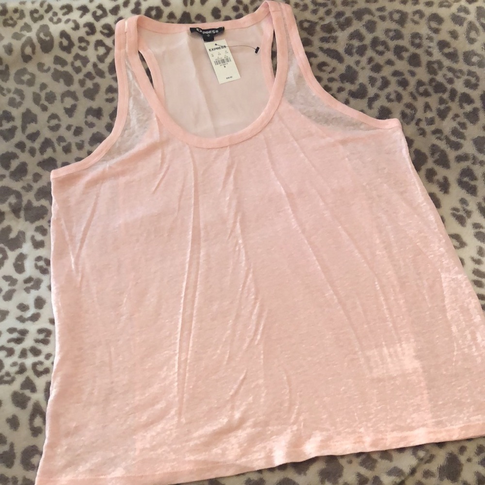 Express Mixed Media Racerback Tank in Pink Size Medium - Picture 4 of 10